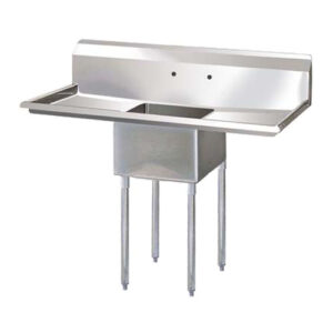 EFI SI824-1B 24″ x 24″ x 14″ Corner Drain One Compartment Sink With Two Drain Boards