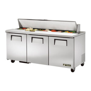 True TSSU-72-18 72″ 3 Door Sandwich Prep Refrigerator